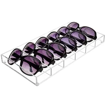 MyGift Premium Acrylic Sunglass Holder with 6 Compartments