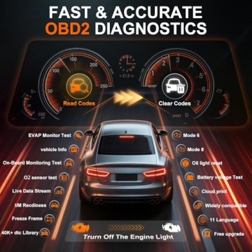 Vehpow OBD2 Scanner, Professional Code Reader for Check Engine Light/Oil Light Reset, Enhanced OBDII...