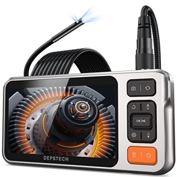 5.0MP Borescope, DEPSTECH 5" IPS Screen Inspection Camera, Waterproof Dual Lens Endoscope Camera wit...