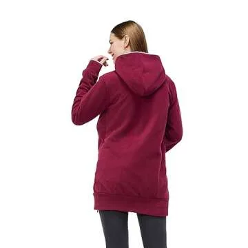 MaisMa Women's Fleece Zip Up Maternity Kangaroo Hoodie