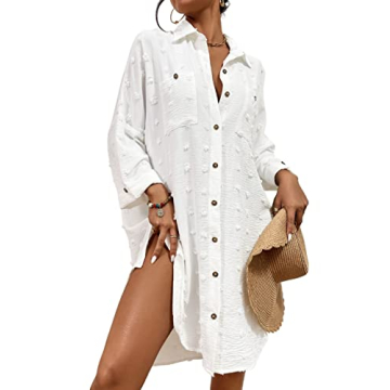 Stylish Bsubseach Women's Swiss Dot Beach Coverup