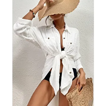 Stylish Bsubseach Women's Swiss Dot Beach Coverup