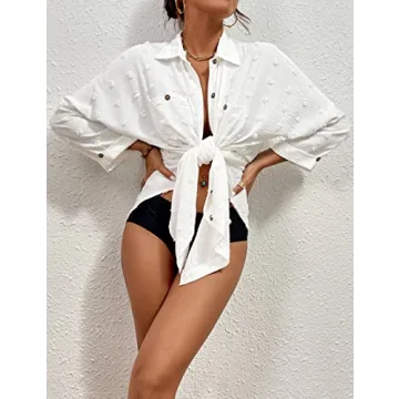 Stylish Bsubseach Women's Swiss Dot Beach Coverup