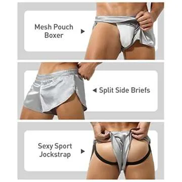 Arjen Kroos Men's Sexy Low Rise Shorts Lightweight Loungewear with Large Split Sides