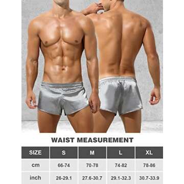 Arjen Kroos Men's Sexy Low Rise Shorts Lightweight Loungewear with Large Split Sides