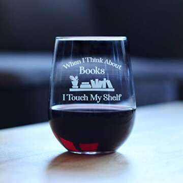 Funny Stemless Wine Glass for Book Club Lovers - 17 Ounce