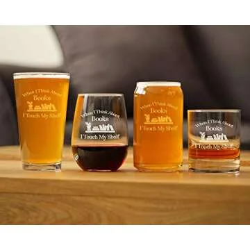 Funny Stemless Wine Glass for Book Club Lovers - 17 Ounce