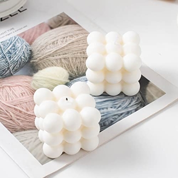 Stylish 2 Pcs Bubble Candle Gift Set - Natural Soy Wax Cube Candles for Home Decor