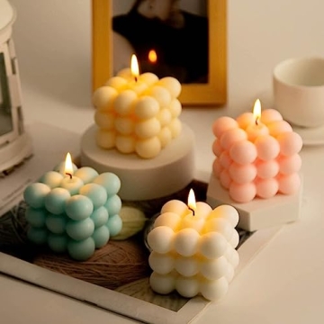 Chic 2 Pcs Bubble Soy Wax Candles for Home Decor