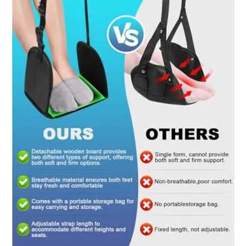 Airplane Foot Hammock Travel Essential Adjustable Comfort