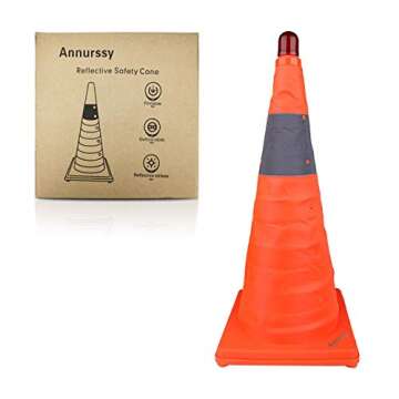 Annurssy 28" Collapsible LED Traffic Cone - Multi-Function Safety Tool
