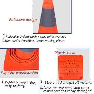 Annurssy Collapsible Traffic Cone with LED Light Safety