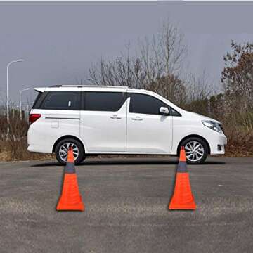 Annurssy Collapsible Traffic Cone with LED Light Safety