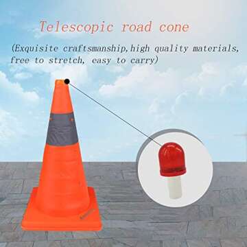 Annurssy Collapsible Traffic Cone with LED Light Safety