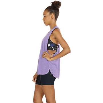 icyzone Workout Tank Tops for Women - Running Muscle Tank Sport Exercise Gym Yoga Tops Athletic Shirts(Pack of 3) (S, Black/Grey/Lavender)