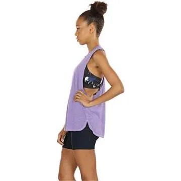 icyzone Workout Tank Tops for Women - Running Muscle Tank Sport Exercise Gym Yoga Tops Athletic Shirts(Pack of 3) (S, Black/Grey/Lavender)