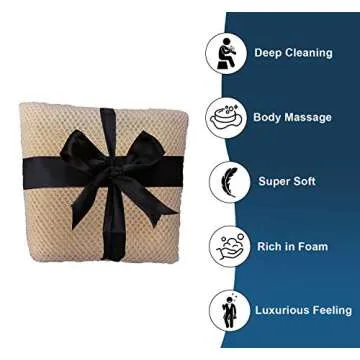 Welhore Fashion Skin Exfoliation Washcloth - African Scrubbing Net - Body Exfoliating Sponge - Organic Facial Scrub Mesh (Body Exfoliant (1pc))