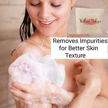 Welhore Fashion Skin Exfoliation Washcloth - African Scrubbing Net - Body Exfoliating Sponge - Organic Facial Scrub Mesh (Body Exfoliant (1pc))