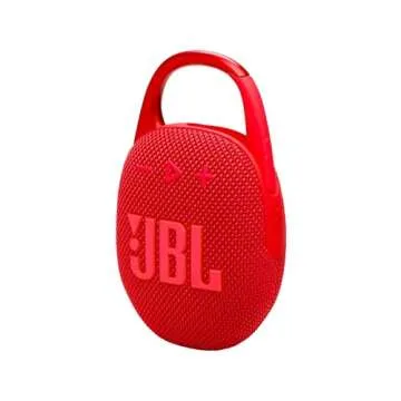 JBL Clip 5 - Ultra-Portable, Waterproof & Dustproof Bluetooth Speaker, Big Pro Sound with Punchy bass, Integrated Carabiner, Up to 12 Hours of Play, Made in Part with Recycled Materials (Red)