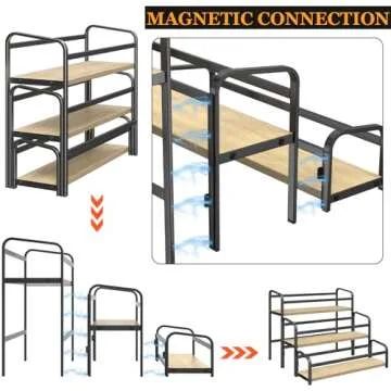 DTUQYX Coffee Syrup Organizer Free-Installation: 12 Bottles Capacity Syrup Rack 3 Tier for Coffee Bar Station, Wine Rack for Countertop, Tiered Spice Rack Organizer for Cabinet, Bottle Display Shelf