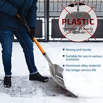 VNIMTI 45 Inch Aluminum Snow Shovel with D Handle