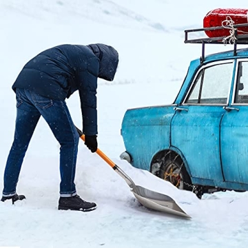 VNIMTI 45 Inch Aluminum Snow Shovel with D Handle