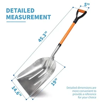 VNIMTI 45 Inch Aluminum Snow Shovel with D Handle