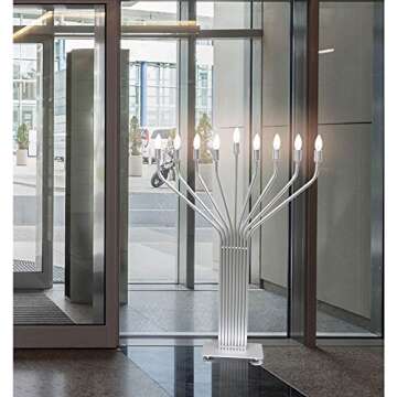 Zion Judaica Extra Large Electric Menorah 44'' Big Display Minorah w/Auto Lighting LED Bulbs Included - for Indoor use Only Lighted Hanukkah Decorations Home or Business Electronic Chanukah Hanukkiah