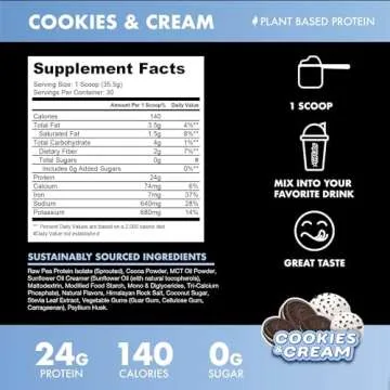 Blessed Vegan Protein Powder - Plant Based Protein Powder Meal Replacement Protein Shake, 23g of Pea...