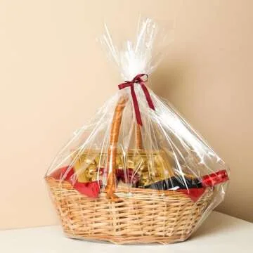 Morepack Extra Large Cellophane Bags for Gift Baskets