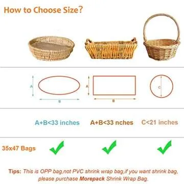 Morepack Extra Large Cellophane Bags for Gift Baskets