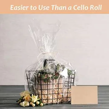 Morepack Extra Large Cellophane Bags for Gift Baskets