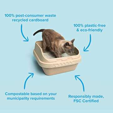Eco-Friendly Kitty Sift Large Litter Box Kit for Cats