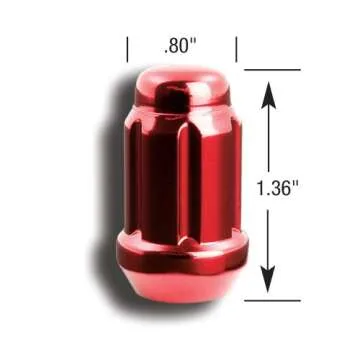 Gorilla Automotive 21133RD Small Diameter Acorn Red 5 Lug Kit (12mm x 1.50 Thread Size) - Pack of 20