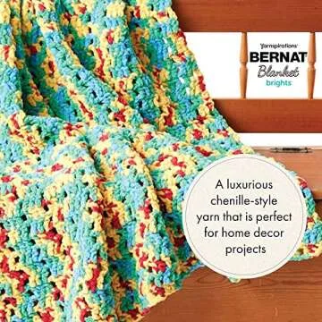 Bernat Blanket Brights School Bus Yellow Yarn - 2 Pack of 300g - Polyester - 6 Super Bulky - 220 Yar...