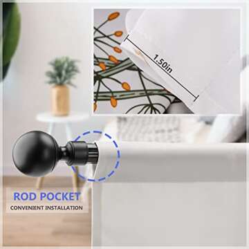 Aimego Kitchen Curtains - Rustic Retro Country Vintage Farmhouse Short Cafe Tier Curtains Decor for Living Dining Room Bathroom Rod Pocket Window Drapes 36 Inch Length 2 Panels 28"x36"