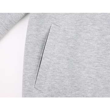 MISSACTIVER Women’s Oversized Half Zip Sweatshirt Quarter 1/4 Zipper Long Sleeve Drop Shoulder Pocket Pullover Jacket Tops(Medium,Grey)