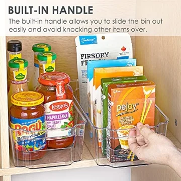 Vtopmart 4 Pack Clear Plastic Fridge Organizer Bins BPA Free