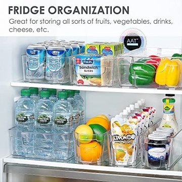 Vtopmart 4 Pack Clear Plastic Fridge Organizer Bins BPA Free