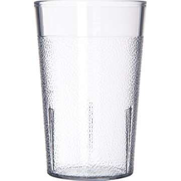 Carlisle FoodService Products Stackable Tumbler Plastic Tumbler for Restaurants, Catering, Kitchens, Plastic, 5.2 Ounces, Clear, (Pack of 72)
