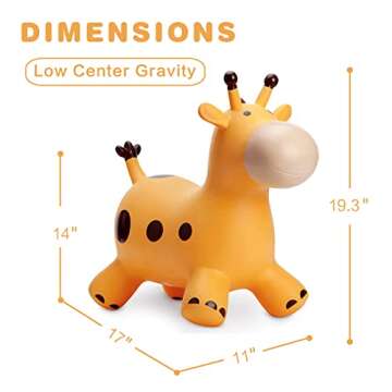 HotMax Bouncy Horse, Inflatable Bouncing Animals Hopper for Toddlers or Kids, Ride on Rubber Jumping Toys for Boy or Girl Birthday Gift (Giraffe)