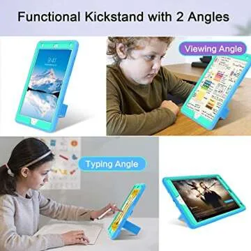 VENINGO iPad 9th Generation Case, iPad 8th Gen Case,iPad 7th Gen Case, iPad 10.2 2021/2020/2019 Case, 3 in 1 Heavy Duty Rugged Shockproof Protective Tablet Cover with Stand Pen Holder, Blue/Green