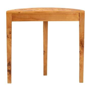 Jihan Real Burl Wood Console Half-Moon Accent Table