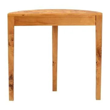 Jihan Real Burl Wood Console Half-Moon Accent Table
