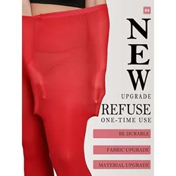 DORALLURE Oversize Plus Size Tights for Women Solid Color Soft Footed Red High Waist Pantyhose for women