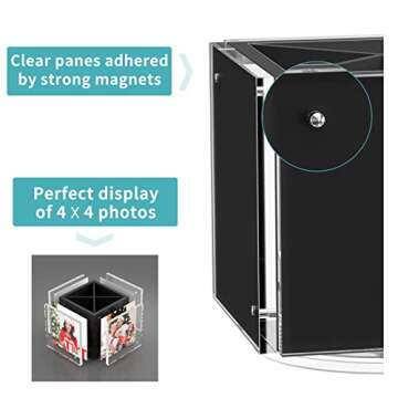 HIIMIEI Rotating Acrylic Pen Holder for Desk
