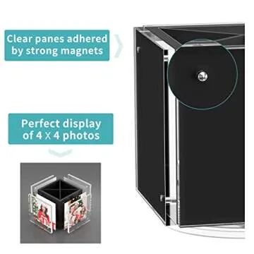 HIIMIEI Rotating Acrylic Pen Holder for Desk