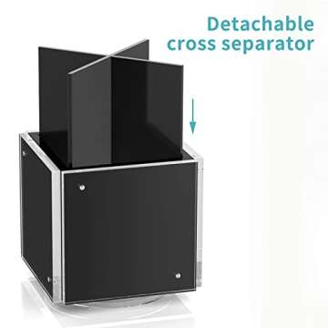 HIIMIEI Rotating Acrylic Pen Holder for Desk