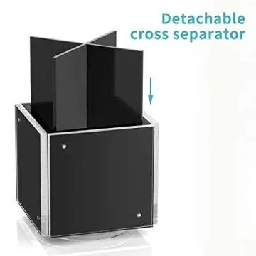 HIIMIEI Rotating Acrylic Pen Holder for Desk