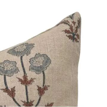 Fabritual Floral Block Print Linen Pillow Covers